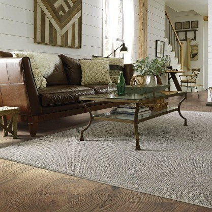Grey rug in living room | Tom January Floors