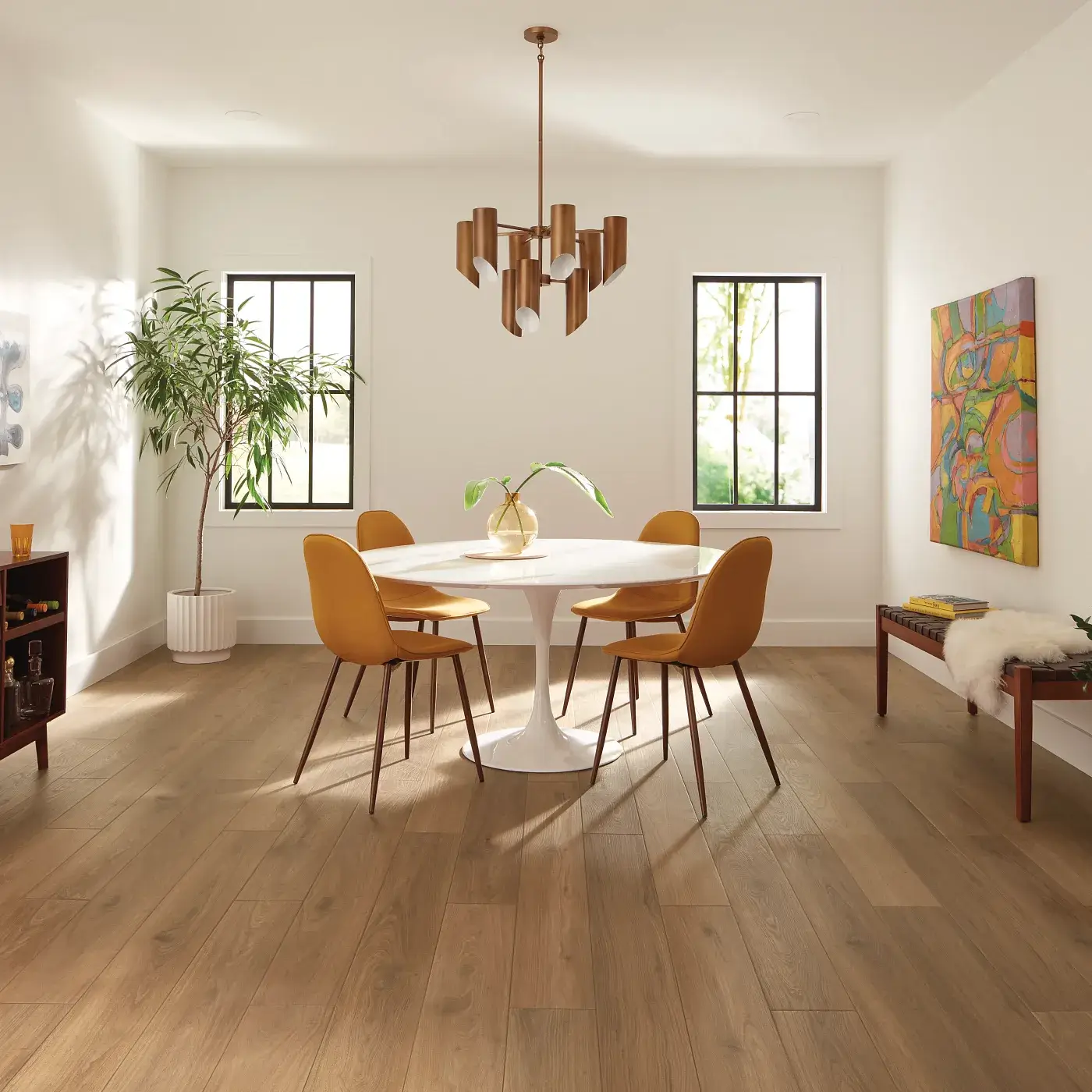 VV735_04026_ROOM COREtec Luxury Vinyl in a warm light brown wood | Tom January Floors