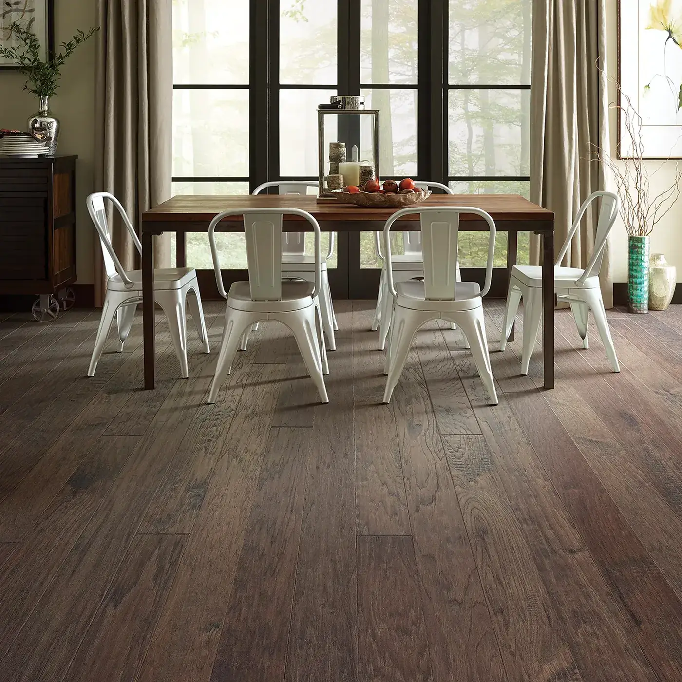 WaywardHickory-HW716-07073-Pumice-5in-RM Hardwood in a dining room | Tom January Floors